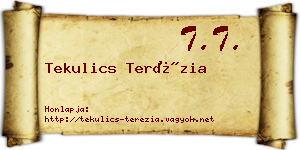 Tekulics Terézia névjegykártya